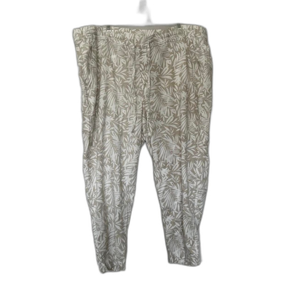 Gap Women's Cream and White Trousers Size XXL 2XL beach vacation lounge relaxed - Picture 2 of 5